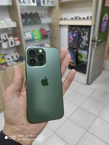 Apple iPhone: IPhone 13 Pro, 128 GB, Alpine Green, Zəmanət, Simsiz şarj, Face ID