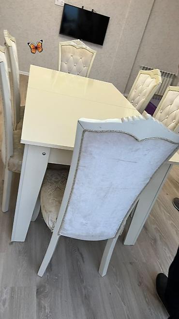 Endirim edildi! Masa dəsti satılır – 250₼ - 6 oturacaqlıdır - Masa