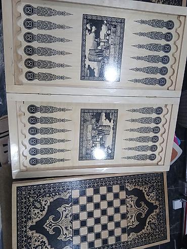 Nərdlər: +4 azn das ve zer Taxta nərd taxtası - Material: təbii ağac, iç hissə — 2