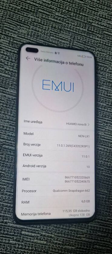 huawei p40 lite cena srbija: Huawei nova 8i, 128 GB, color - Black, Dual SIM cards, Face ID, Fingerprint