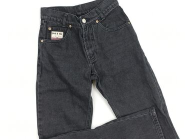 spodnie czarny jeans: Spodnie jeansowe, 11 lat, 140/146, stan - Idealny