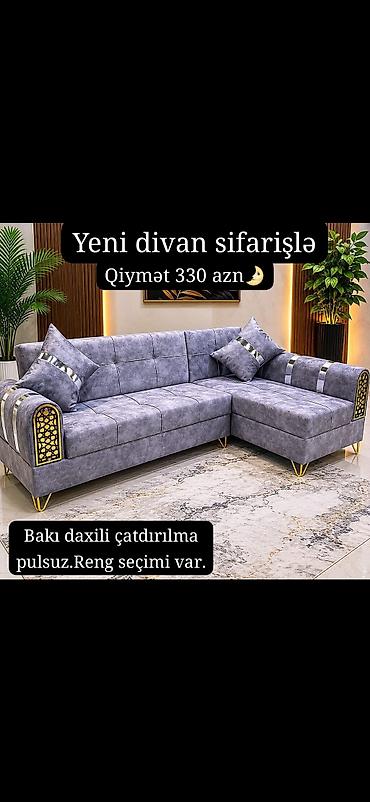 yeni mebellər: Künc divan, Qonaq otağı üçün — 1