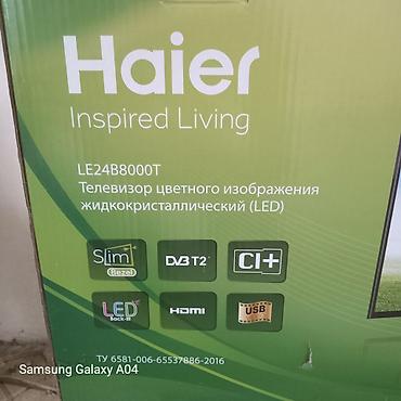 led ekran: Haier LE24B8000T – 24" LED TV с кронштейном - 24 düym LED backlit — 2