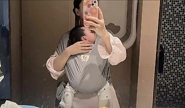 Слинг: Слинг для новорожденного без намотки, трикотажный - Подходит с — 9