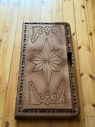 bilyard stolu: Əl oyma taxtadan nərd-şahmat dəsti - Material: keyfiyyətli bərk ağac — 5