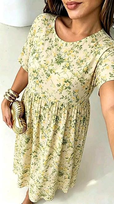 pantalone mango: Ženska letnja haljina sa cvetnim printom - Kroj: komotan A-kroj sa — 1
