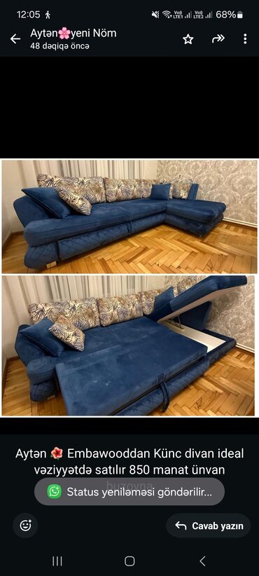 divan uzlukleri: Künc divan, Açılan, Bazalı, Çatdırılma yoxdur