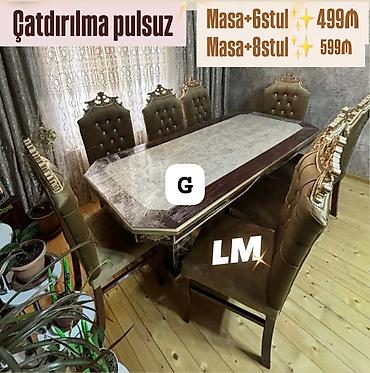 Klassik üslubda yemək otağı dəsti - Masa: düzbucaqlı formaya yaxın