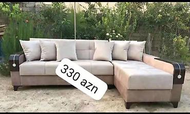 divalar: Künc divan – bej rəng tonlarında, sağ künc quruluşlu L-şəkilli model — 1