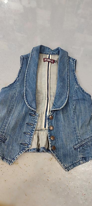 джинсовый плащ: Джинсовый жилет Denim Co, размер 42-44 состояние хорошее, - — 1