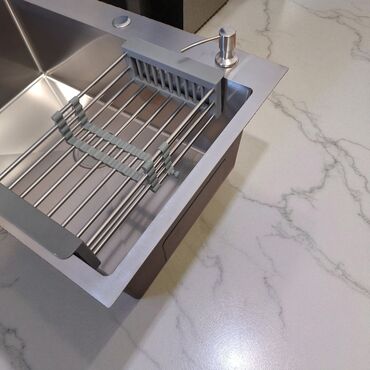 Mətbəx çanaqları: Yeni Kvadrat Mətbəx çanağı, Şkafsız, Paslanmaz polad, Pulsuz çatdırılma — 2