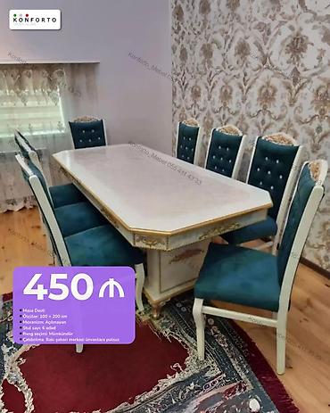 Masa dəsti - Masa ölçüləri: 100 × 200 sm - Mexanizm: Açılmayan - Stul