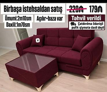 pufik stol: Açılıb-yığılan divan, bazalı model. Birbaşa istehsaldan satışdır — 2
