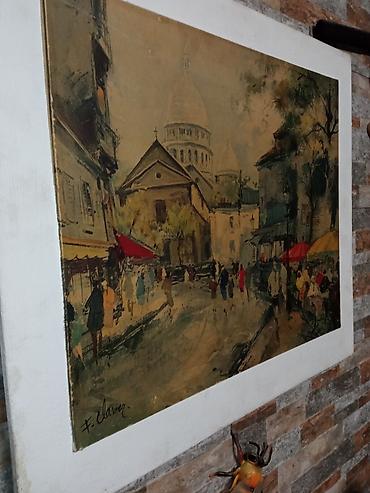 gobleni otkup: Umjetnička slika – gradska ulica sa kafićima i kupolom crkve u — 7