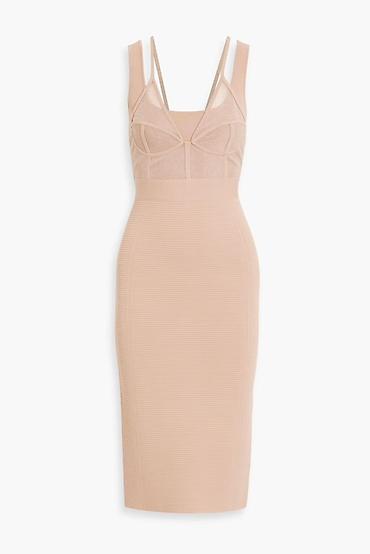 xxs: Платье Herve Léger Layered Bandage Midi Dress оригинал. Размер XXS — 3