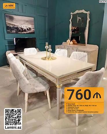 sufre dekoru: Masa Dəsti – La Mini - Ölçülər: Açıq – 90 × 200 sm, Bağlı – 90 × 160 — 1