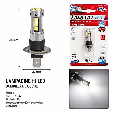 KMT H1 LED sijalica za maglenke, 15 SMD, belo svetlo Opis: - H1 LED
