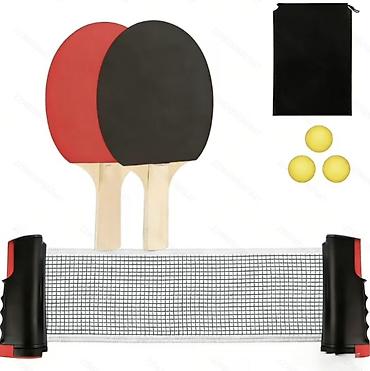Спорт и хобби: Portativ stolüstü tennis dəsti Komplekt: - 1 ədəd uzadıla bilən tor — 6