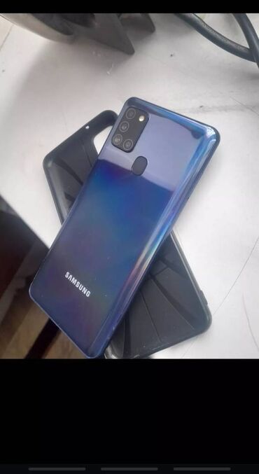 samsung t500: Samsung Galaxy A21S, 32 GB, rəng - Qara, Sensor, Barmaq izi, Simsiz şarj