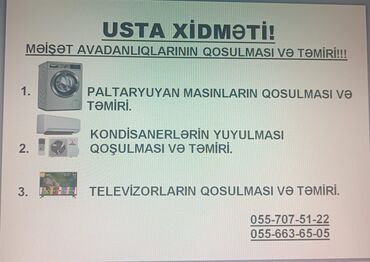 RAF: Usta xidməti – məişət avadanlıqlarının qoşulması və təmiri Təklif