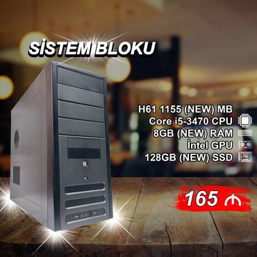 Мониторы: Sistem Bloku "Qori DDR3 H61 1155 Core i5 3470” ⭐Tək Sistem Bloku – 165