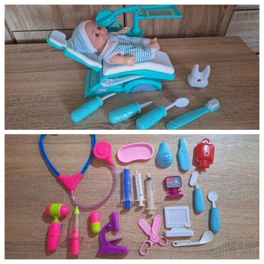 Igračke: Stomoatolog set sa stolicom za bebe i barbike i doktorski set Set — 1
