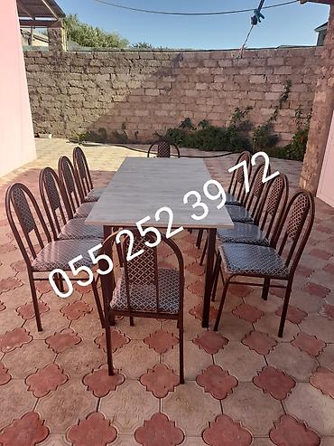 Sifarişlə masa və oturacaq dəstləri: Dördbucaq masa, Mətbəx üçün, Qonaq otağı üçün, Dəhliz üçün, 8 nəfər, Açılmayan, Azərbaycan, Zəmanətli — 15
