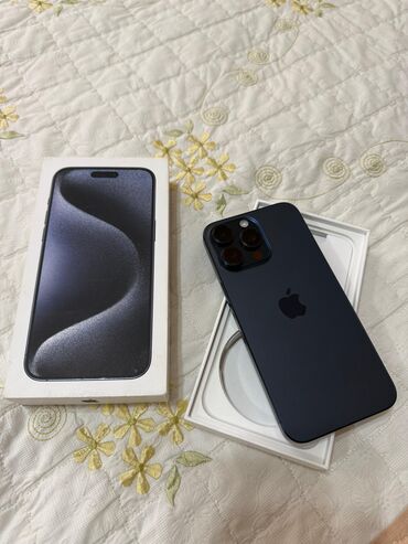 tecno 8c: IPhone 15 Pro Max, 256 ГБ, Blue Titanium, Куту, Коргоочу айнек, 86 %