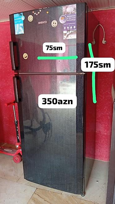 Beko soyuducu, üst kameralı model. - Ölçülər: hündürlük 175 sm, eni