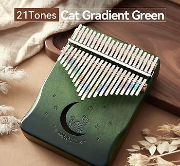 kampovanje sto: Kalimba 21 tona – model sa mačkicom i mesecom - Muzički instrument — 2