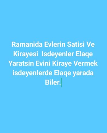 türkanda ev: Ramanıda evlərin satışı və kirayəsi üzrə xidmət. - Rayon daxilində