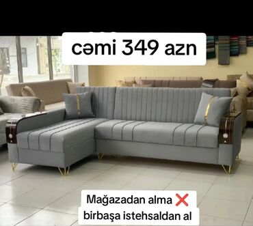 диван и 2 кресла мягкая мебель: Künc divan, Yeni, Açılan, Bazalı, Parça, Şəhərdaxili pulsuz çatdırılma
