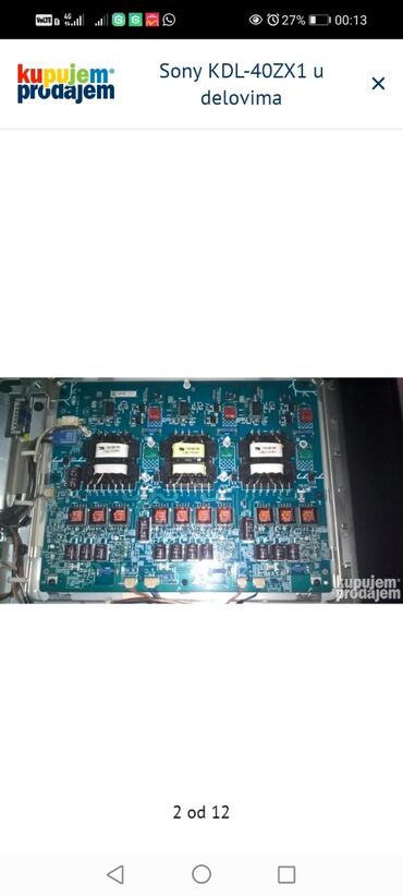 Aksesoari za TV i video: Sony KDL-40ZX1 u delovima SONY - DRIVER - A1566739A, 1-878-249-11 — 2