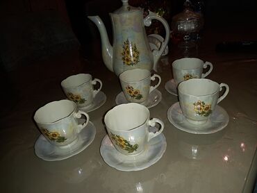 kofe servisi: Qəhvə dəsti, rəng - Bej, 6 nəfərlik, Azərbaycan