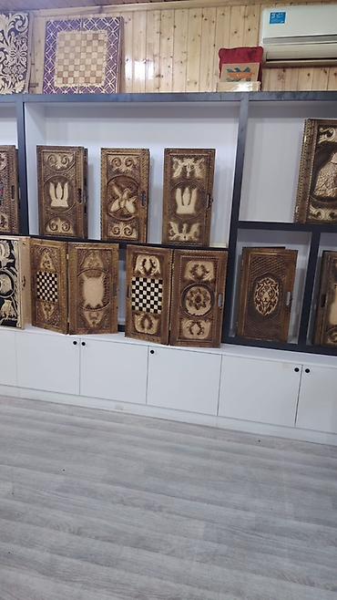 İdman və istirahət: Əl işi oyma taxta nərd/şahmat dəstləri - Material: bərk ağacdan — 1