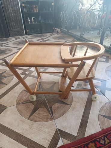 детский стол для кормления: Taxta uşaq yemək/stol-stul kombinəsi - Material: tam taxta at lalafo.az детский стол для кормления: Taxta uşaq yemək/stol-stul kombinəsi - Material: tam taxta