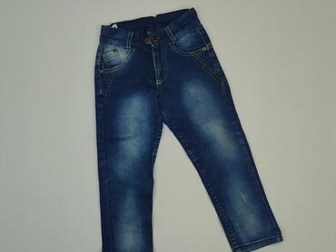 spodnie mom fit jeans: Spodnie jeansowe, 3-4 lat, 98/104, stan - Dobry