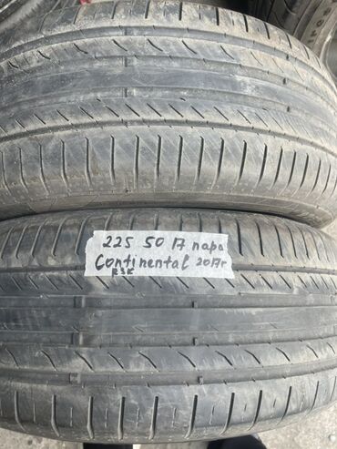 Шины: Шины 225 / 50 / R 17, Лето, Б/у, Пара, Легковые, Continental