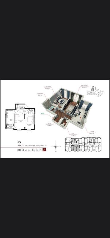 Продажа домов: 2 комнаты, 80 м², ПСО (под самоотделку)