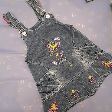 apple vacth: Uşaq üçün cins sarafan, 8-12 aylıq - Material: orta qalınlıqda denim — 1