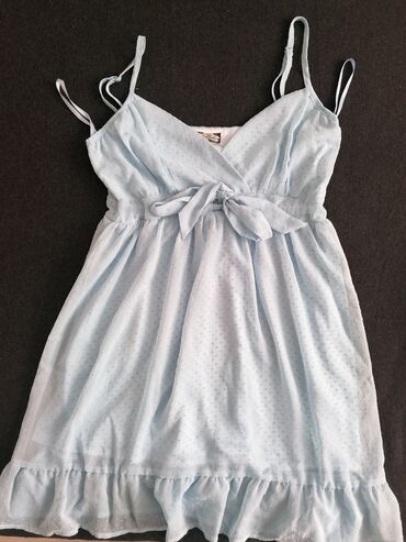 pamučne haljine za plažu: M (EU 38), L (EU 40), color - Light blue, Other style, With the straps