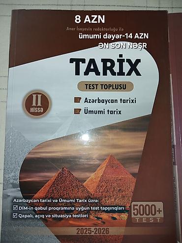 dərs kitabları: Məhsul: “Tarix – Test Toplusu” (II hissə) Xüsusiyyətlər: - Azərbaycan — 1