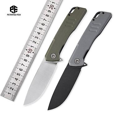 Охота и рыбалка: Складной нож Petrified Fish Loco PFB02GRS, сталь D2, рукоять G10 - — 3