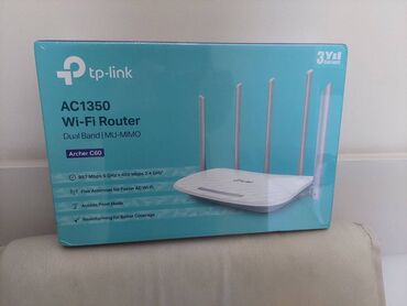 bakcell wifi modem satilir: TP-Link Archer C60 AC1350 Двухдиапазонный Wi-Fi Роутер (Упаковка)