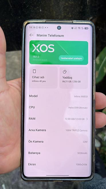 en ucuz kameralar: Infinix Note 40 Pro, 256 GB, rəng - Yaşıl, Sensor — 4