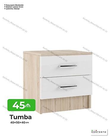 Tumba – 40×50×40 sm - İki çekmecəli, müasir dizayn - Korpus: ağac