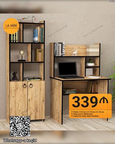 горка мебель: LA MiNi – Laconic & Minimalism iş masası və kitab rəfi dəsti -