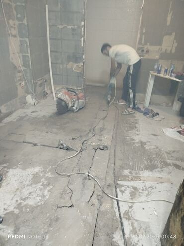 Beton işləri: Səssiz tozsuz səliqəli kəsim. Beton katlavan monolit kubik — 11