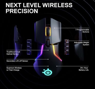 masa ustu kompüter: Steelseries Rival 650 Wireless. - Bağlı qutudur. Endirimdən alındığı