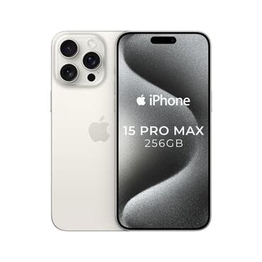 apple 15 pro max цена бишкек: IPhone 15 Pro Max, Жаңы, 256 ГБ, Ак, Заряддоочу түзүлүш, Коргоочу айнек, Каптама, 100 %